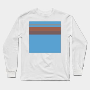 A singular association of Carolina Blue, Dirt, Dark Taupe, Redwood and Peru stripes. Long Sleeve T-Shirt